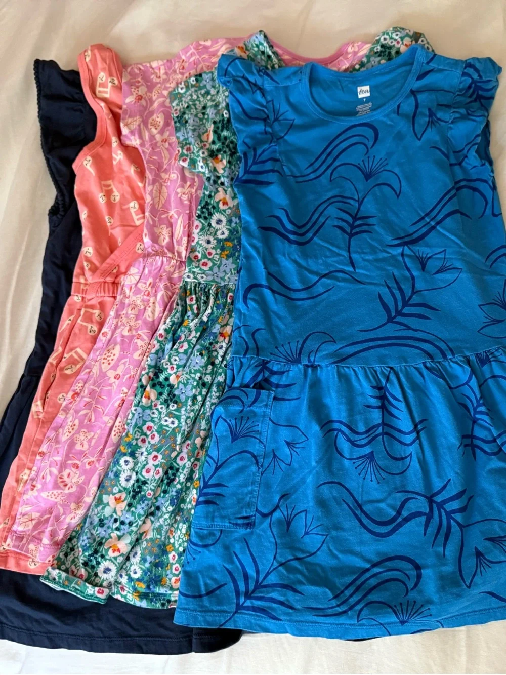 Tea Collection Girls' Blue and Coral Bundle